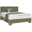 BOXSPRINGBETT 160/200 cm  in Grün, Eichefarben  - Eichefarben/Grün, Natur, Holz/Textil (160/200cm) - Valnatura