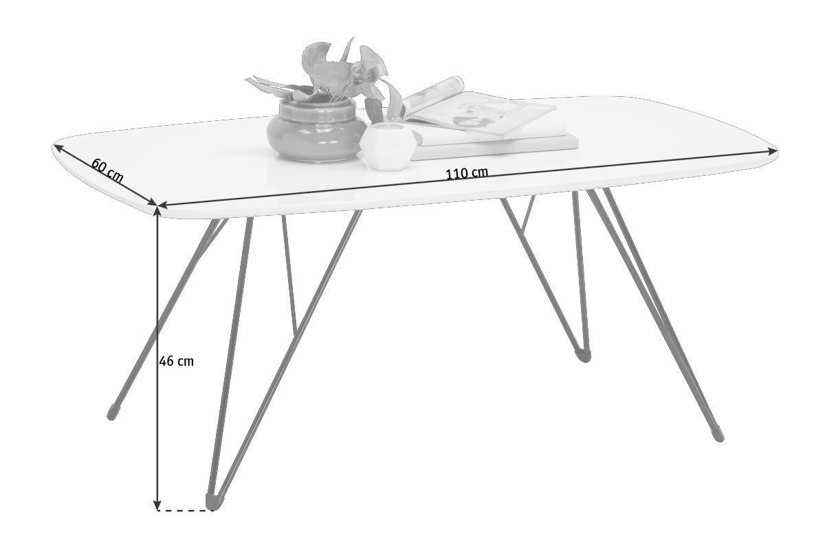 KLUB STOLIĆ crna, bijela  metal, drvni materijal  - bijela/crna, Design, drvni materijal/metal (110/60/46cm) - Carryhome