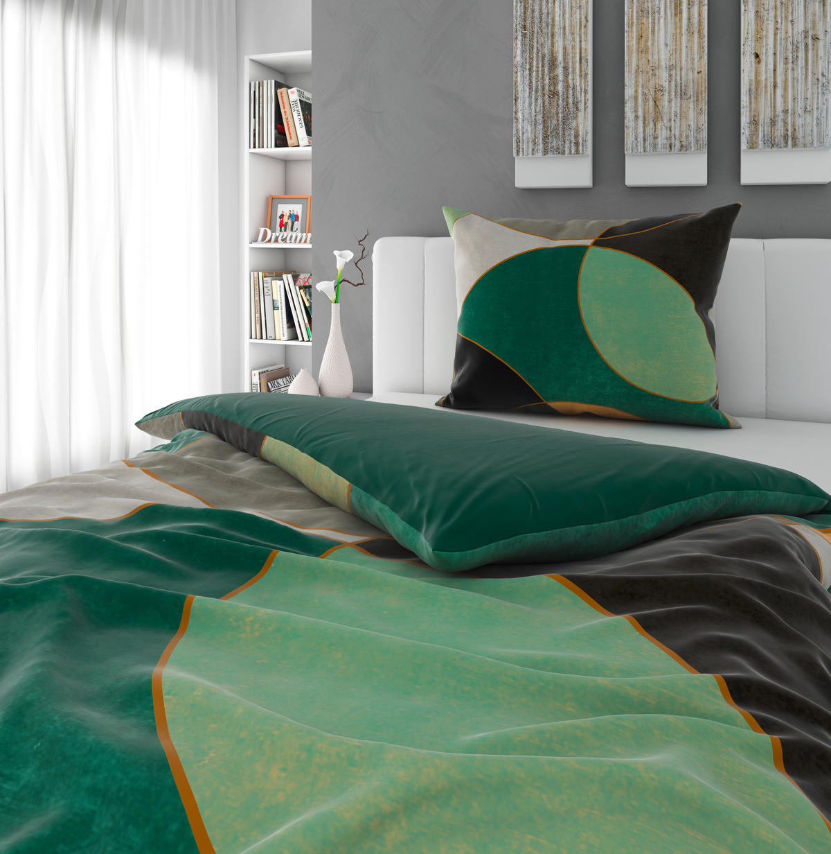 POSTELJINA ALEX 140/200 cm makosaten zelena  - zelena, Konvencionalno, tekstil (140/200cm) - Esposa