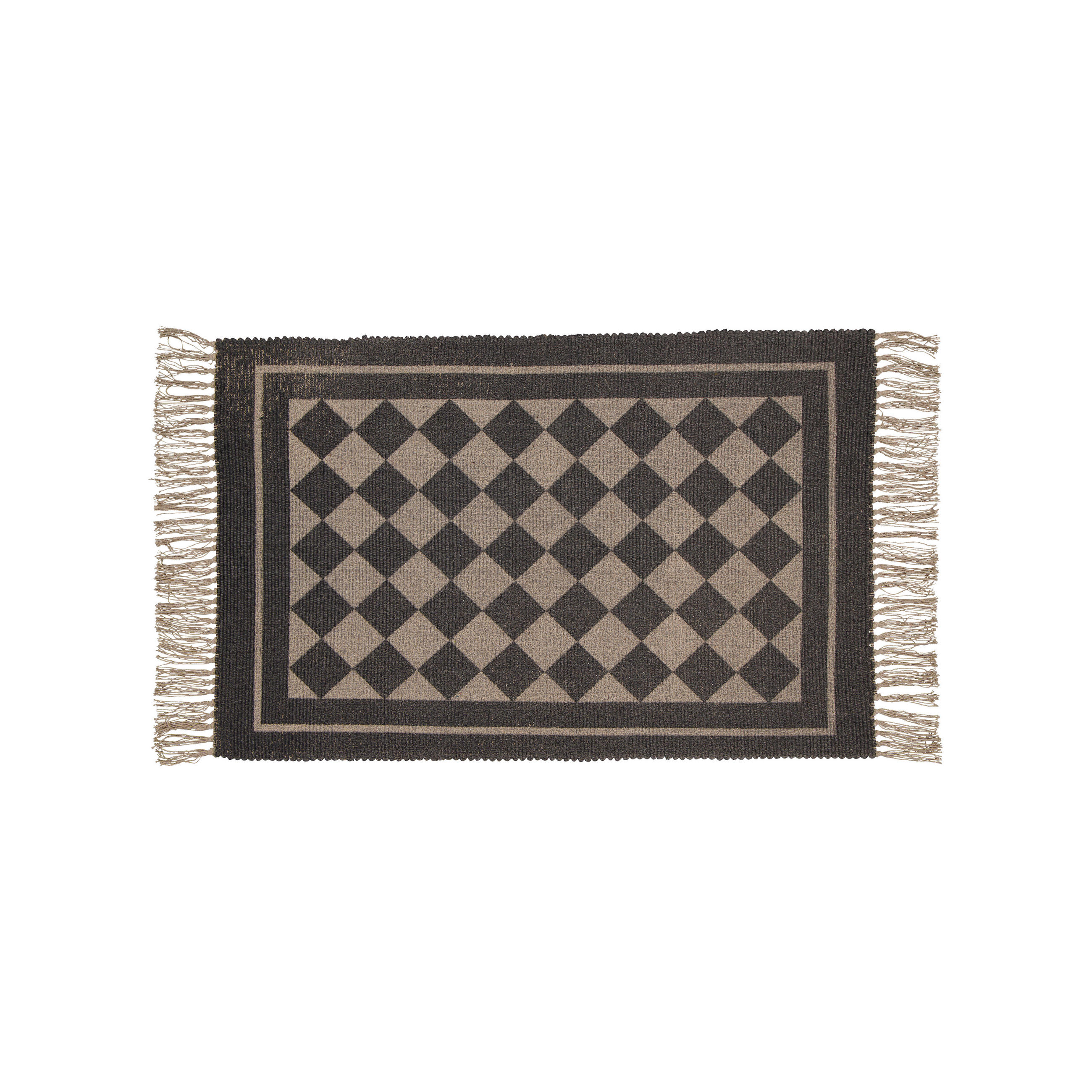 DÖRRMATTA - ljusgrå/svart, Basics, textil (60/90cm)
