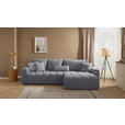 ECKSOFA Dunkelgrau Velours  - Dunkelgrau/Schwarz, KONVENTIONELL, Kunststoff/Textil (298/168cm) - Carryhome