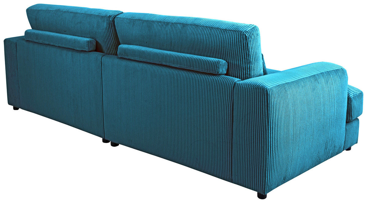 MEGASOFA Cord Türkis  - Türkis/Schwarz, MODERN, Kunststoff/Textil (260/85/112cm) - Lomoco
