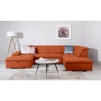 WOHNLANDSCHAFT Ramzes in Terracotta  - Terracotta/Grau, Design, Textil/Metall (173/328/215cm) - MID.YOU