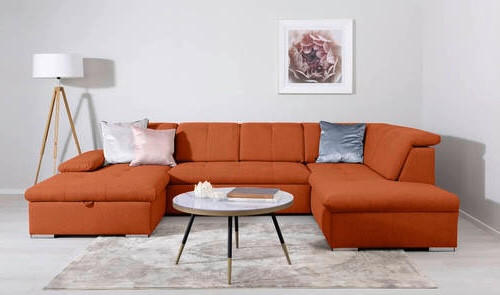 Canapea Modulara, textil, teracota