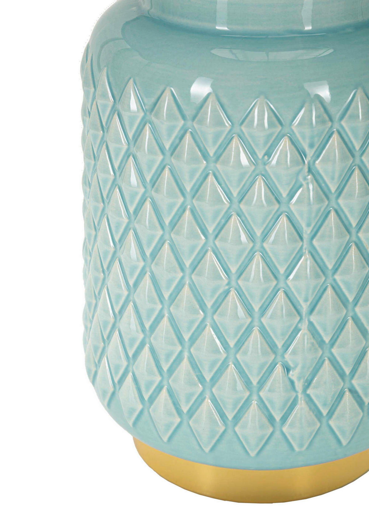 TISCHLEUCHTE  - Hellblau, Basics, Keramik/Textil (28/44/28cm)