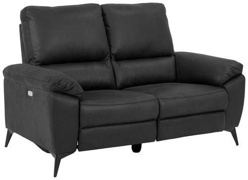 2-SITZER-SOFA Lederlook, Mikrofaser Grau  - Schwarz/Grau, KONVENTIONELL, Textil/Metall (160/102/96cm) - Carryhome
