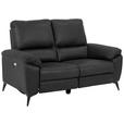 2-SITZER-SOFA Lederlook, Mikrofaser Grau  - Schwarz/Grau, KONVENTIONELL, Textil/Metall (160/102/96cm) - Carryhome