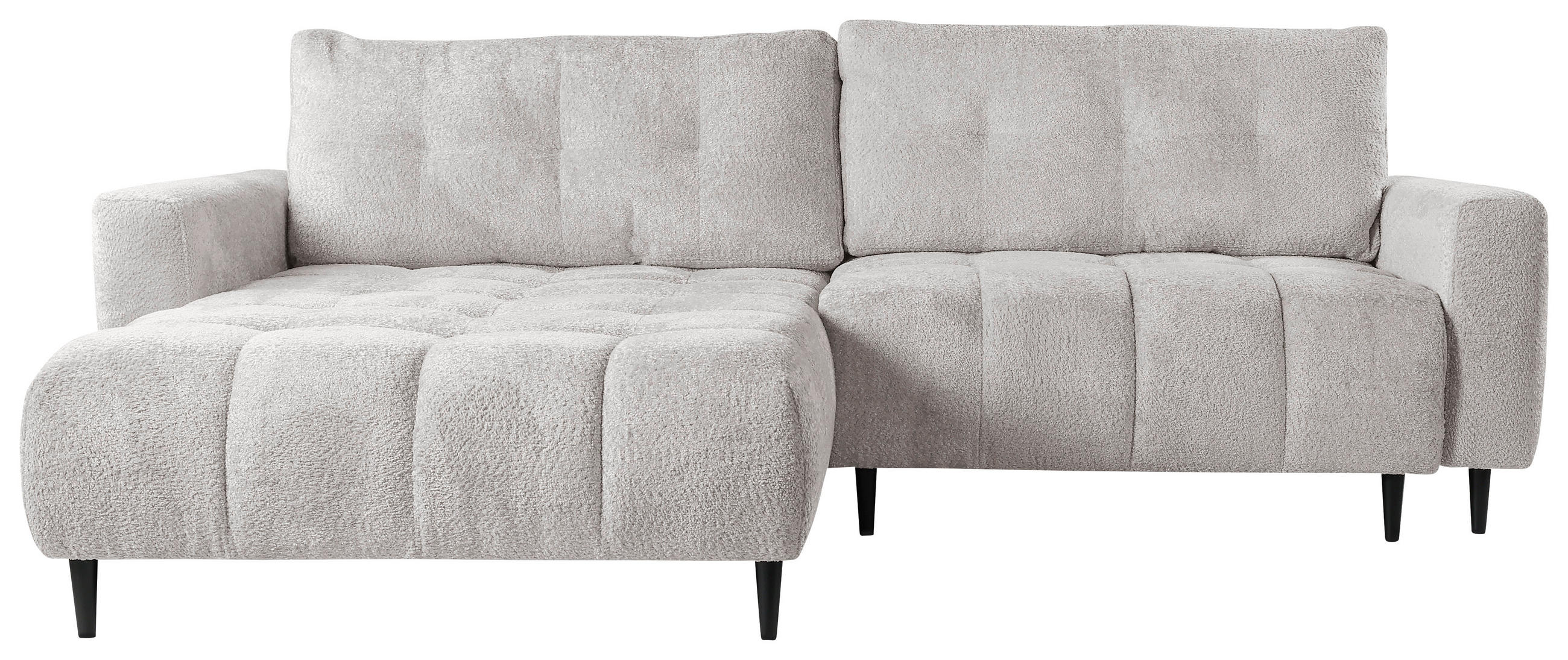 ECKSOFA Ecru Chenille  - Ecru/Schwarz, KONVENTIONELL, Holz/Textil (180/266cm) - Carryhome