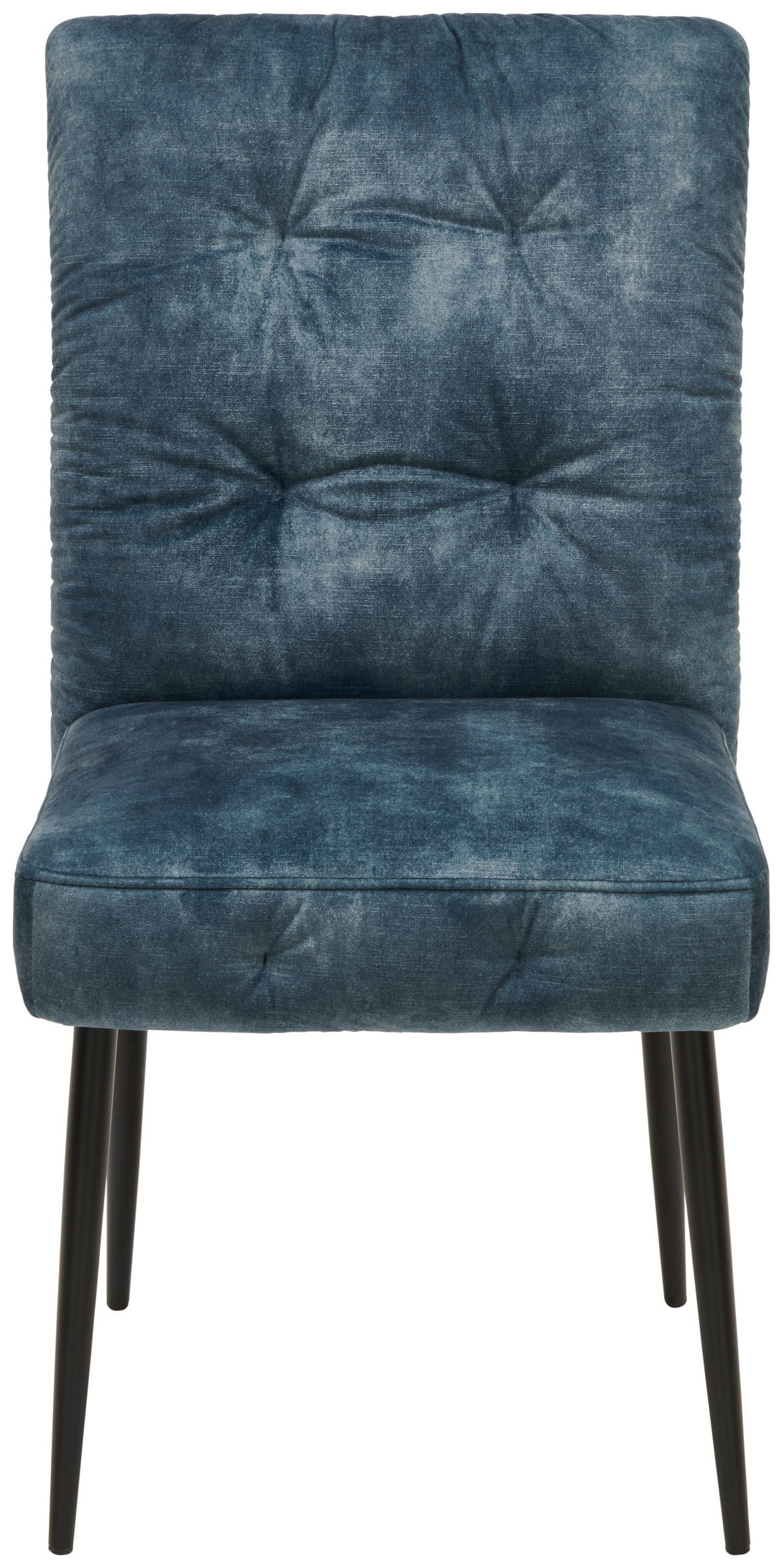 STUHL  in Eisen Samt Metall, Textil  - Blau/Schwarz, MODERN, Textil/Metall (48/91/62.5cm) - Livetastic