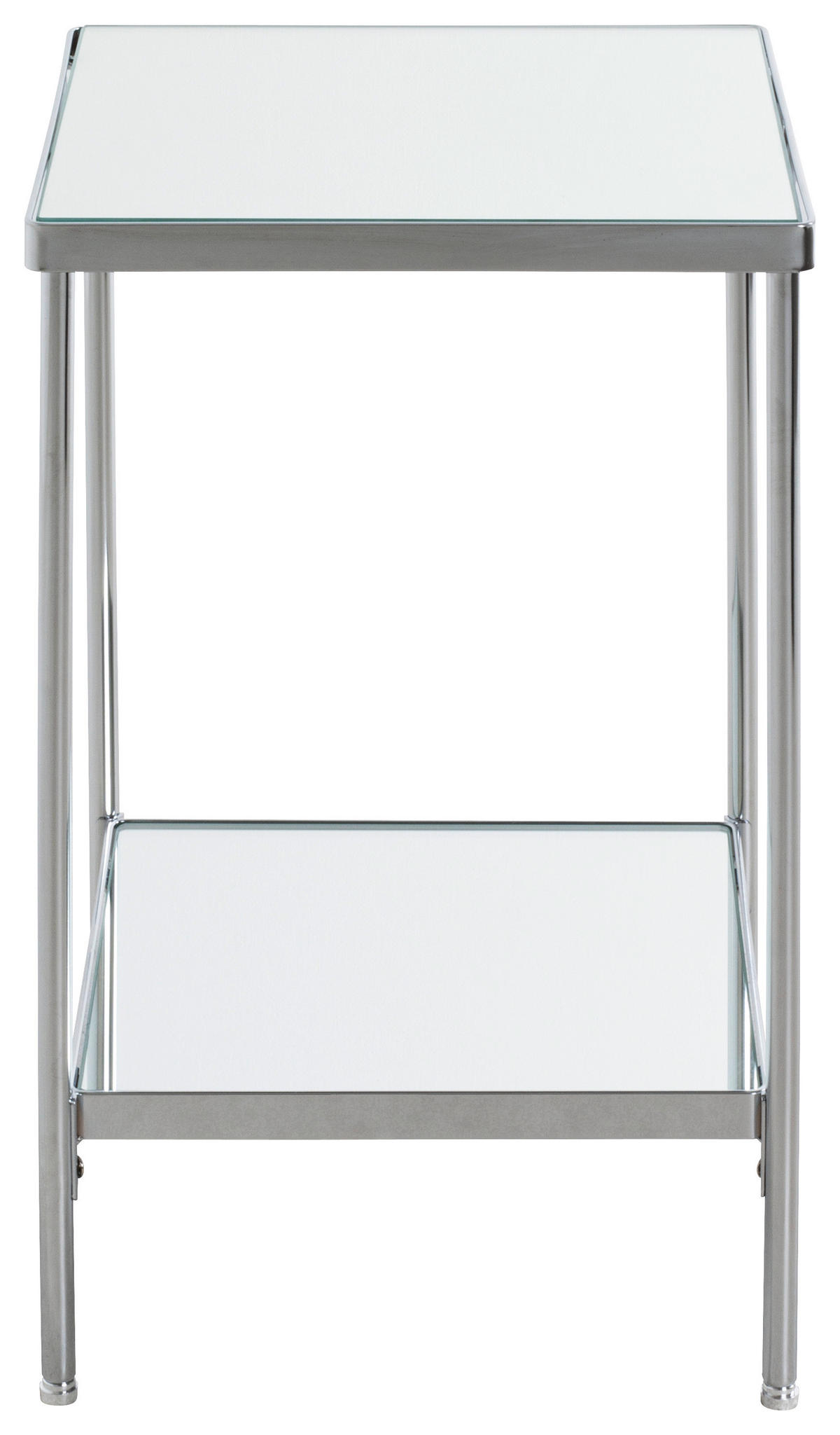 BEISTELLTISCH in Metall, Glas 28/28/46 cm  - Chromfarben, Trend, Glas/Metall (28/28/46cm)