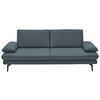 3-SITZER-SOFA in Echtleder Grau  - Schwarz/Grau, Design, Leder/Metall (222/86/104cm) - Dieter Knoll