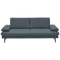 3-SITZER-SOFA in Echtleder Grau  - Schwarz/Grau, Design, Leder/Metall (222/86/104cm) - Dieter Knoll