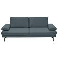 3-SITZER-SOFA  in Echtleder Grau  - Schwarz/Grau, Design, Leder/Metall (222/86/104cm) - Dieter Knoll