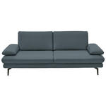 3-SITZER-SOFA  in Echtleder Grau  - Schwarz/Grau, Design, Leder/Metall (222/86/104cm) - Dieter Knoll