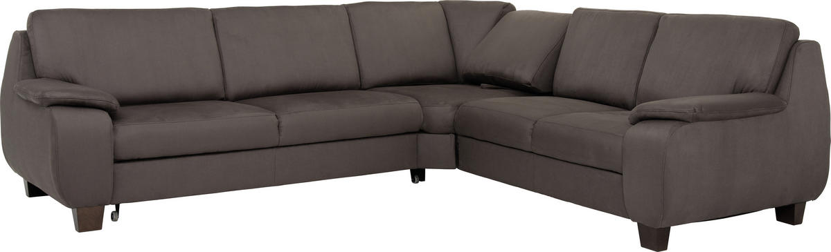 WOHNLANDSCHAFT Dunkelbraun  - Dunkelbraun, KONVENTIONELL, Holz/Textil (274/244cm) - Beldomo System