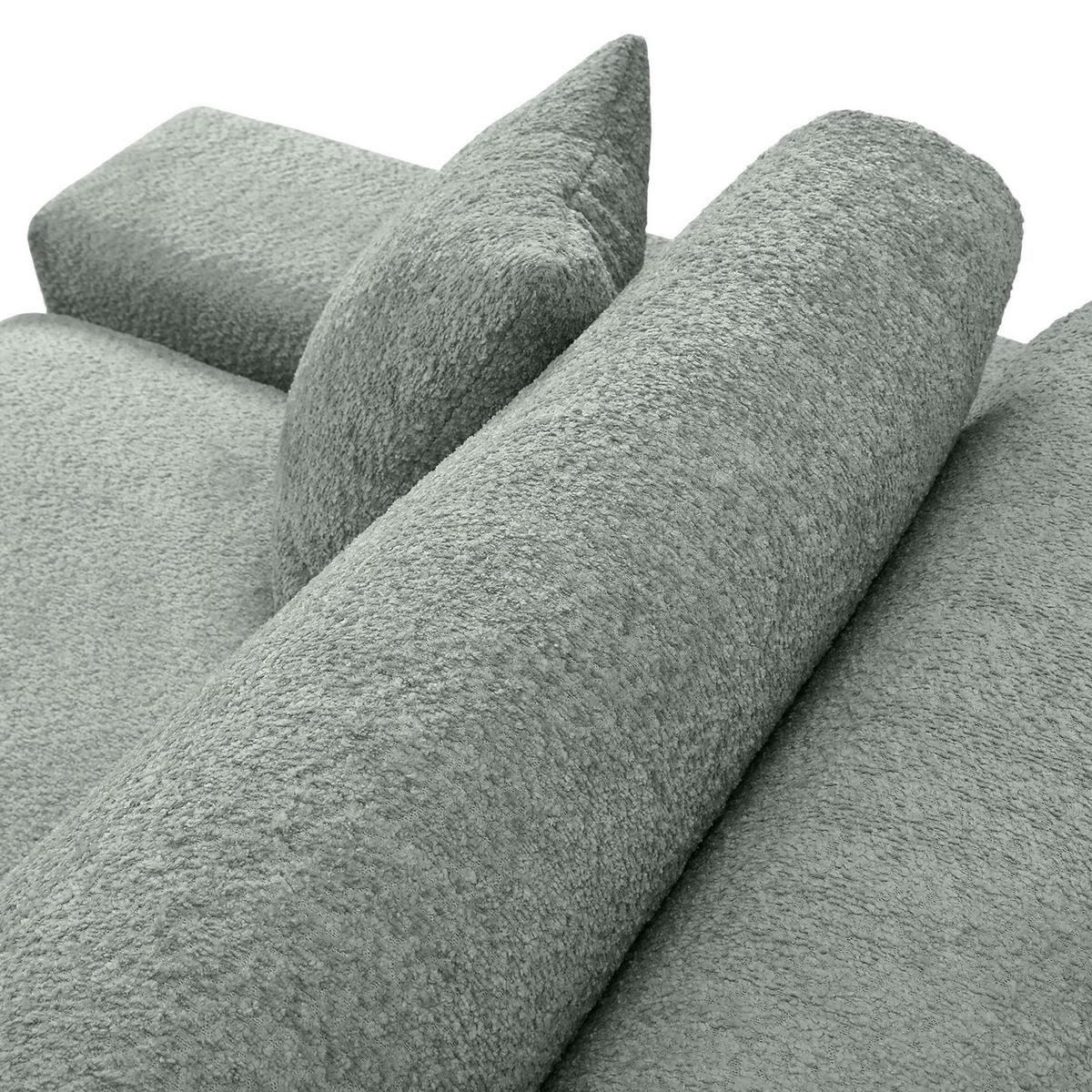 ECKSOFA  Eukalyptusholzfarben Bouclé  - Greige/Eukalyptusholzfarben, MODERN, Kunststoff/Textil (255/255cm) - Landscape