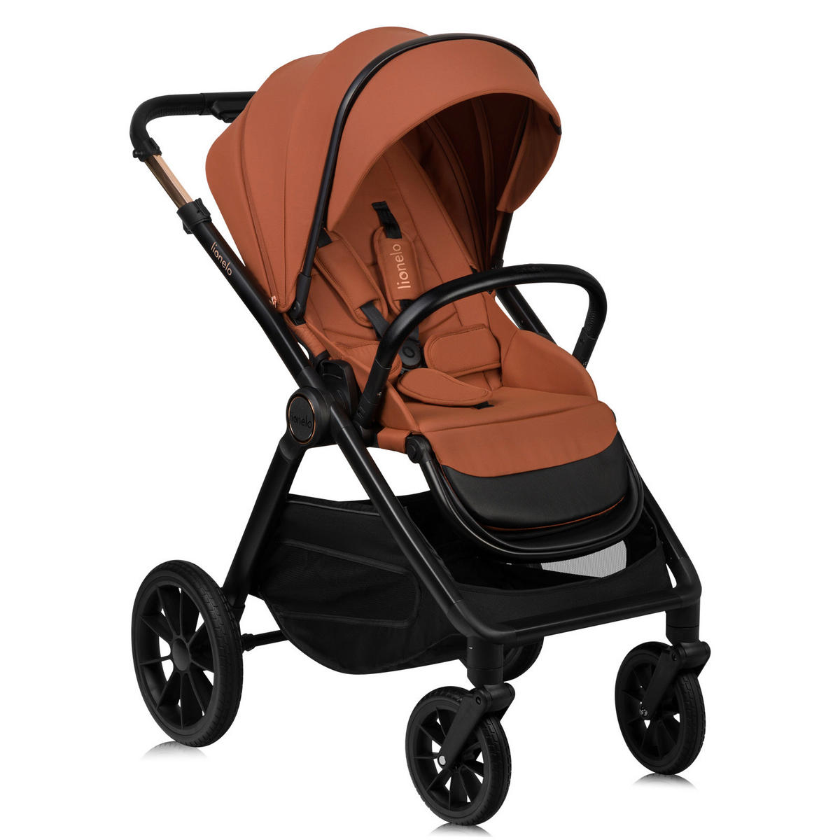 KINDERWAGENSET  LO-Layla 3in1  Brown Rust  - Cognac, Basics (94/62/115cm) - Lionelo