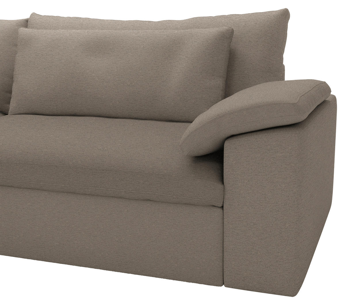 ECKSOFA Flachgewebe Greige  - Greige/Schwarz, Modern, Kunststoff/Textil (198/306cm) - Carryhome
