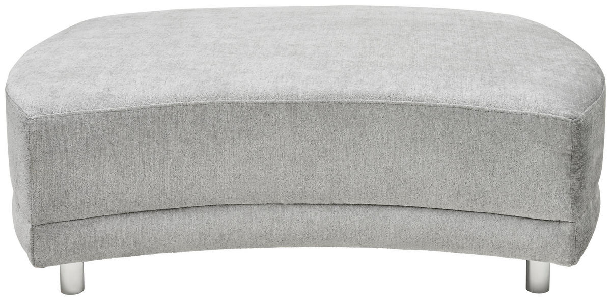 HOCKER in Textil Grau  - Silberfarben/Grau, Design, Kunststoff/Textil (142/46/100cm) - Carryhome