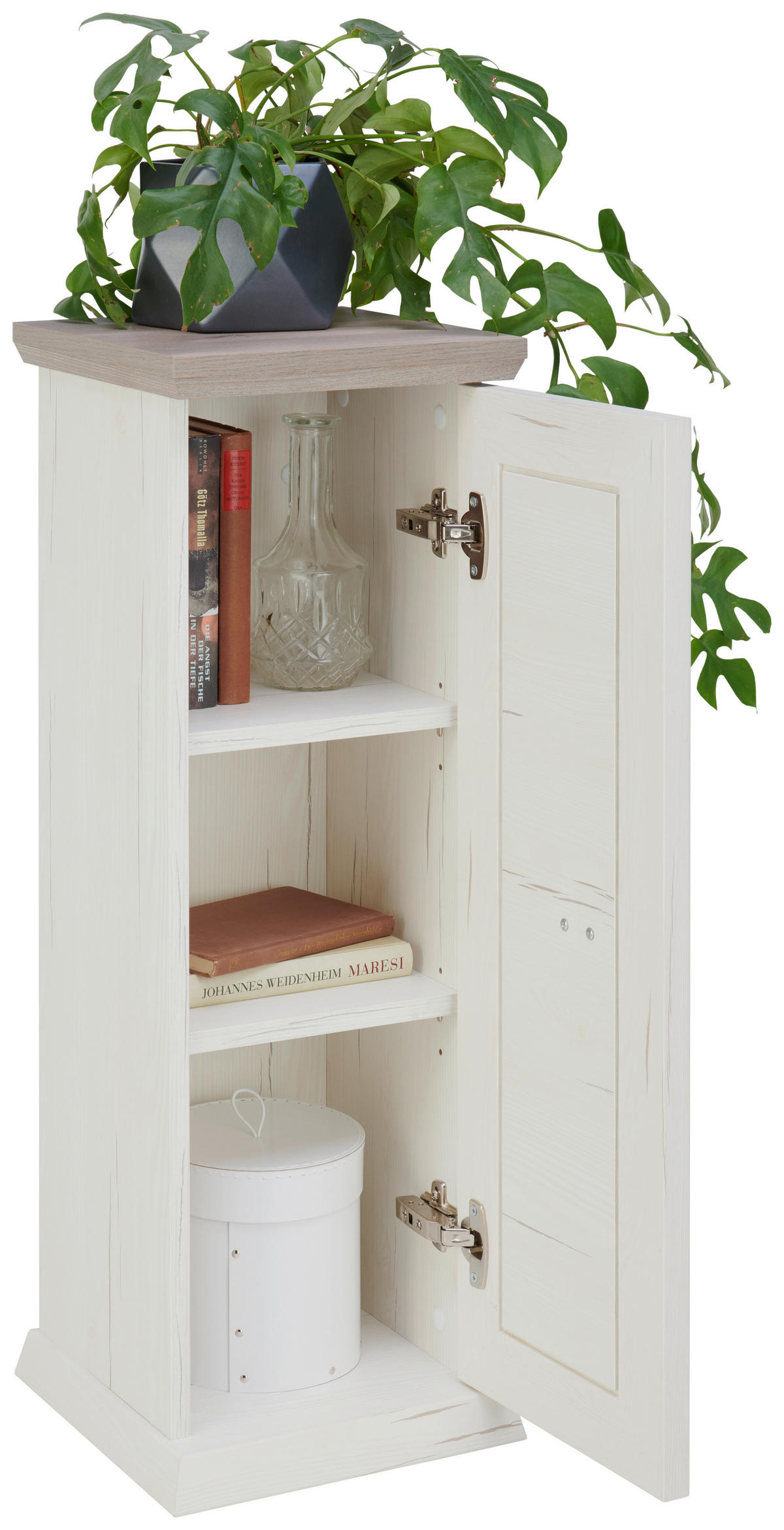 BLUMENSTÄNDER in Holzwerkstoff 30/30/85 cm  - Weiß/Grau, LIFESTYLE, Holzwerkstoff (30/30/85cm) - Hom`in