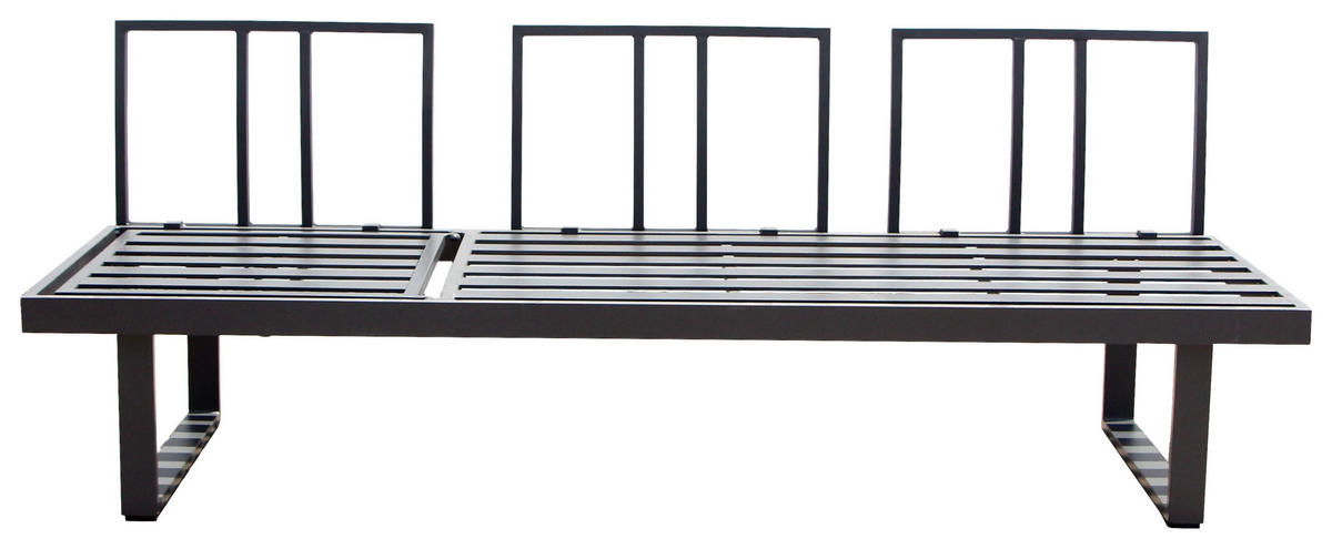 LOUNGEGARNITUR Aluminium  - Anthrazit/Grau, MODERN, Kunststoff/Metall (210/68/77/76cm) - Ambia Garden