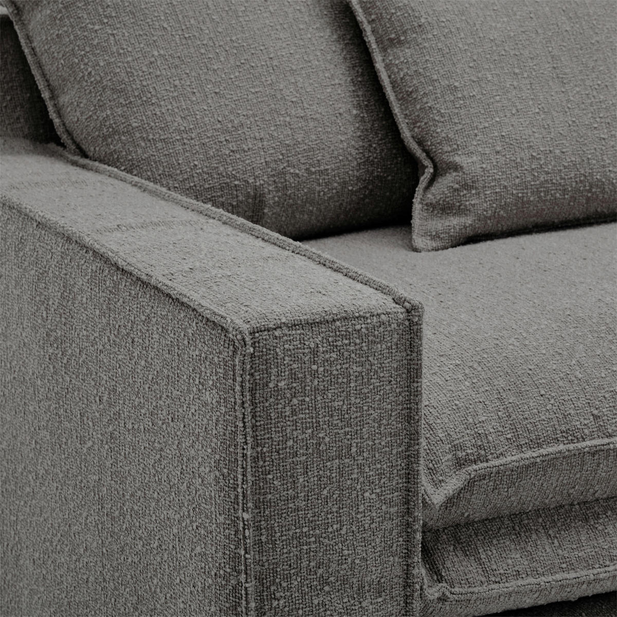 SESSEL in Bouclé Grau  - Schwarz/Grau, Trend, Kunststoff/Textil (129/92/105cm) - Livetastic
