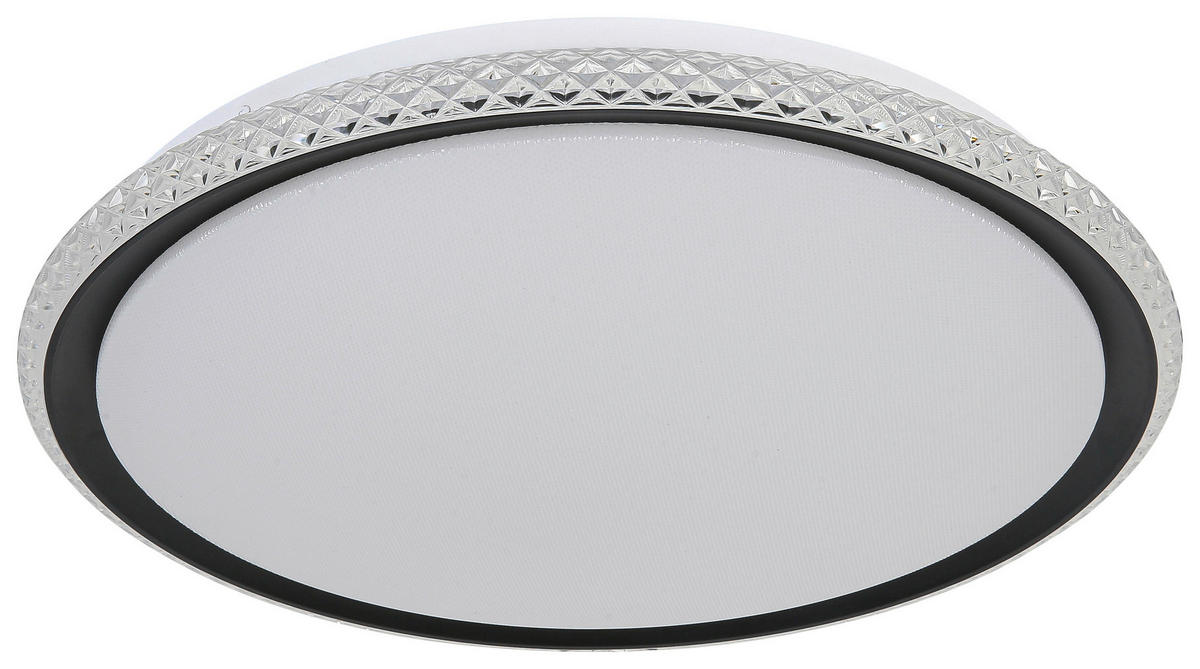 DECKENLEUCHTE  40/6 cm    - Transparent/Schwarz, Trend, Kunststoff/Metall (40/6cm) - Novel