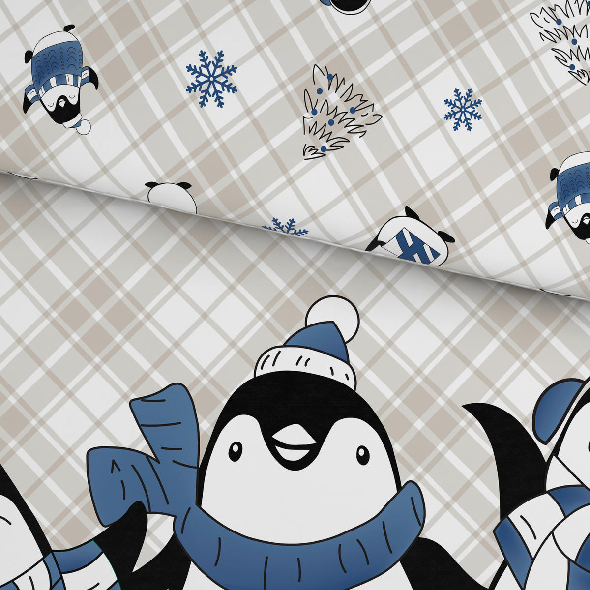 BETTWÄSCHE Flanell 155/220 cm  - Dunkelblau/Grau, Textil (155/220cm) - Esposa