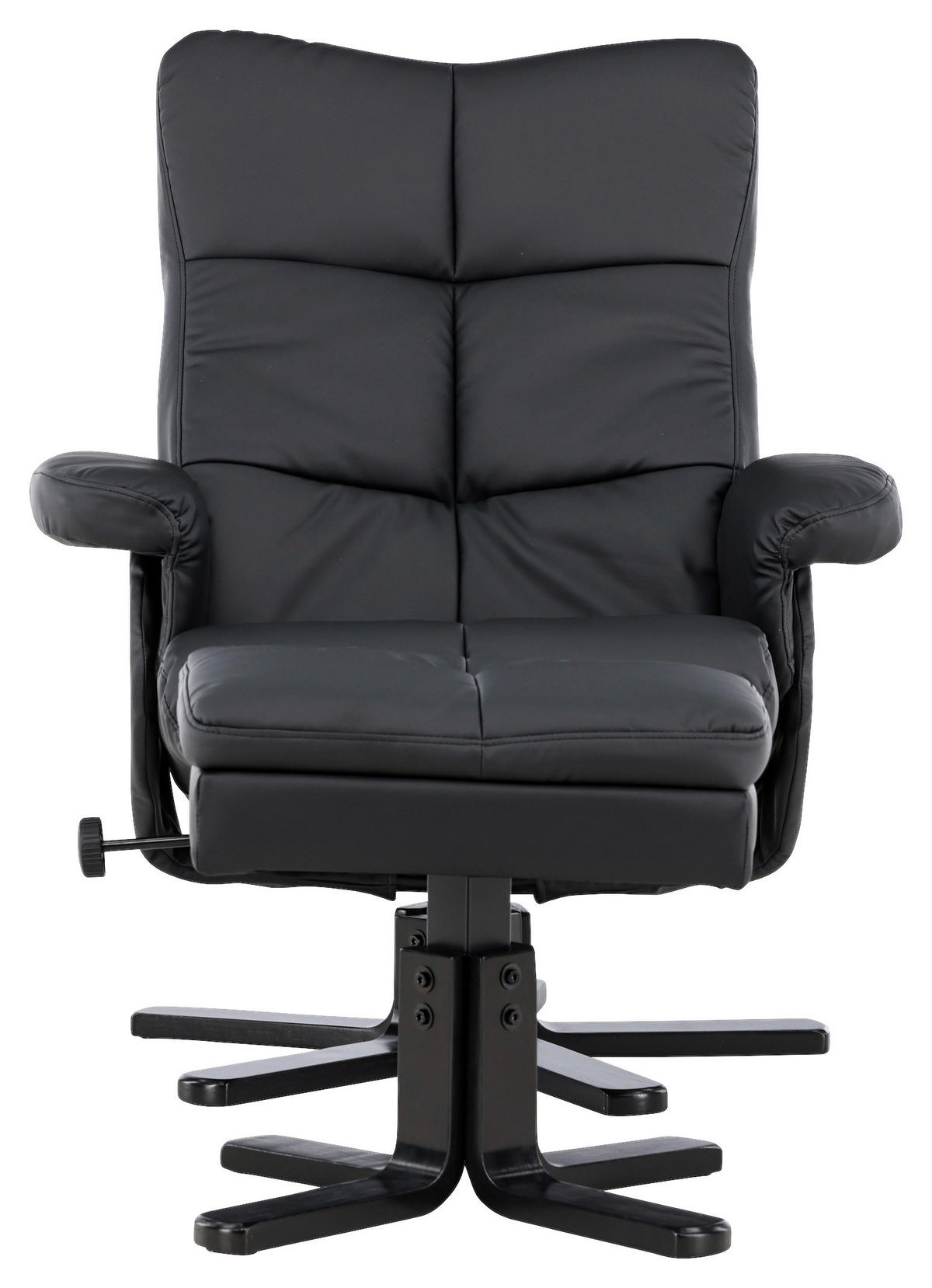 RELAXSESSELSET Lederlook (vegan)    - Schwarz, Design, Textil/Metall (78/101/90cm) - Livetastic