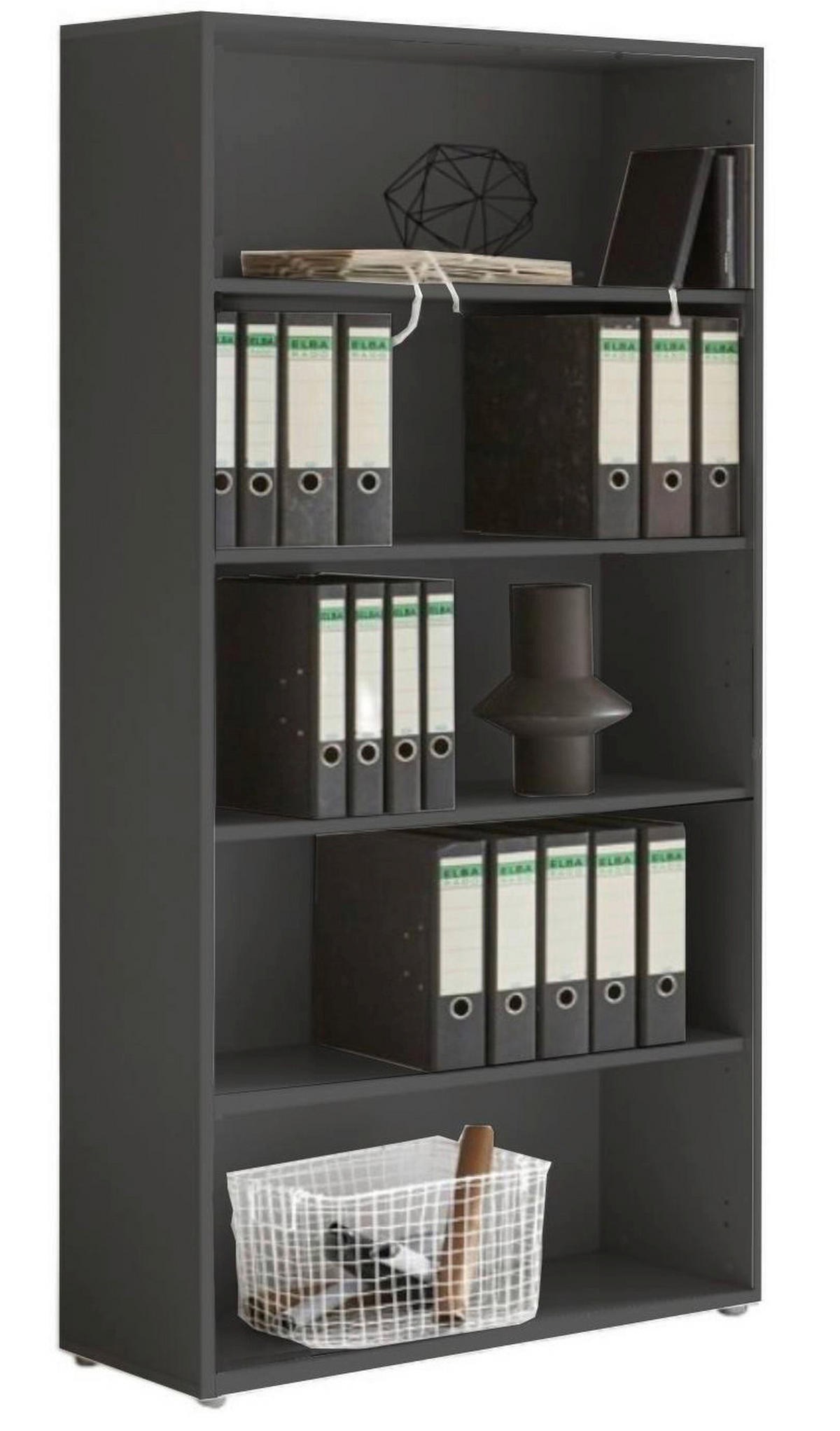 AKTENSCHRANK 168,8/185,6/33 cm  - Weiß Hochglanz/Anthrazit, MODERN, Holzwerkstoff (168,8/185,6/33cm) - MID.YOU