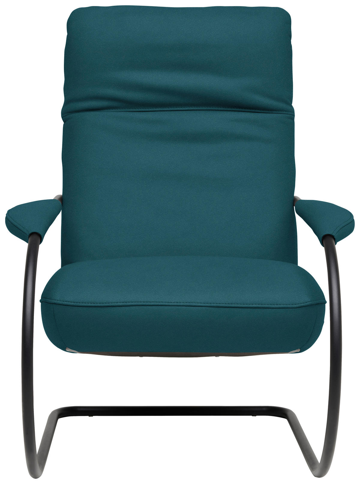 SESSEL in Echtleder Petrol  - Petrol/Schwarz, Design, Leder/Metall (80/104/99cm) - Koinor