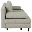 SCHLAFSOFA Lia in Webstoff Taupe  - Taupe/Schwarz, Design, Textil/Metall (197/84/92,5cm) - Hom`in