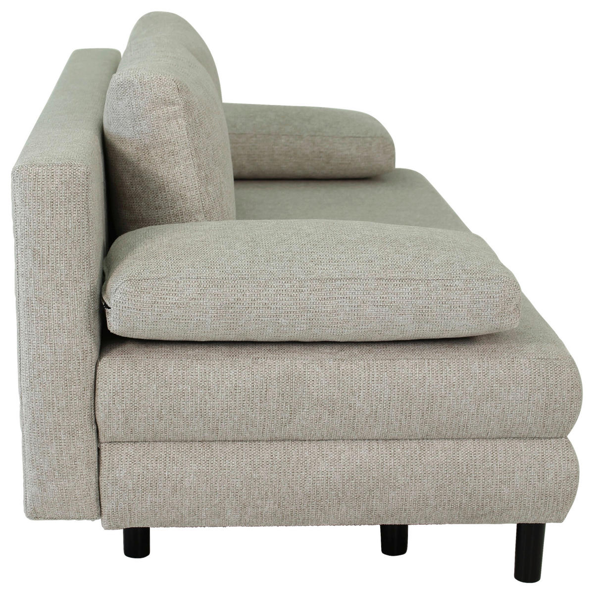 SCHLAFSOFA Webstoff Taupe  - Taupe/Schwarz, Design, Textil/Metall (197/84/92,5cm) - home24