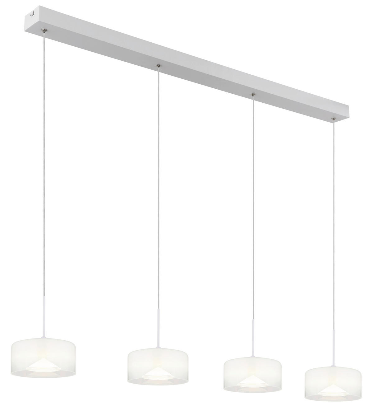 LED-HÄNGELEUCHTE 105/15/150 cm  - Klar/Opal, KONVENTIONELL, Glas/Kunststoff (105/15/150cm) - Globo