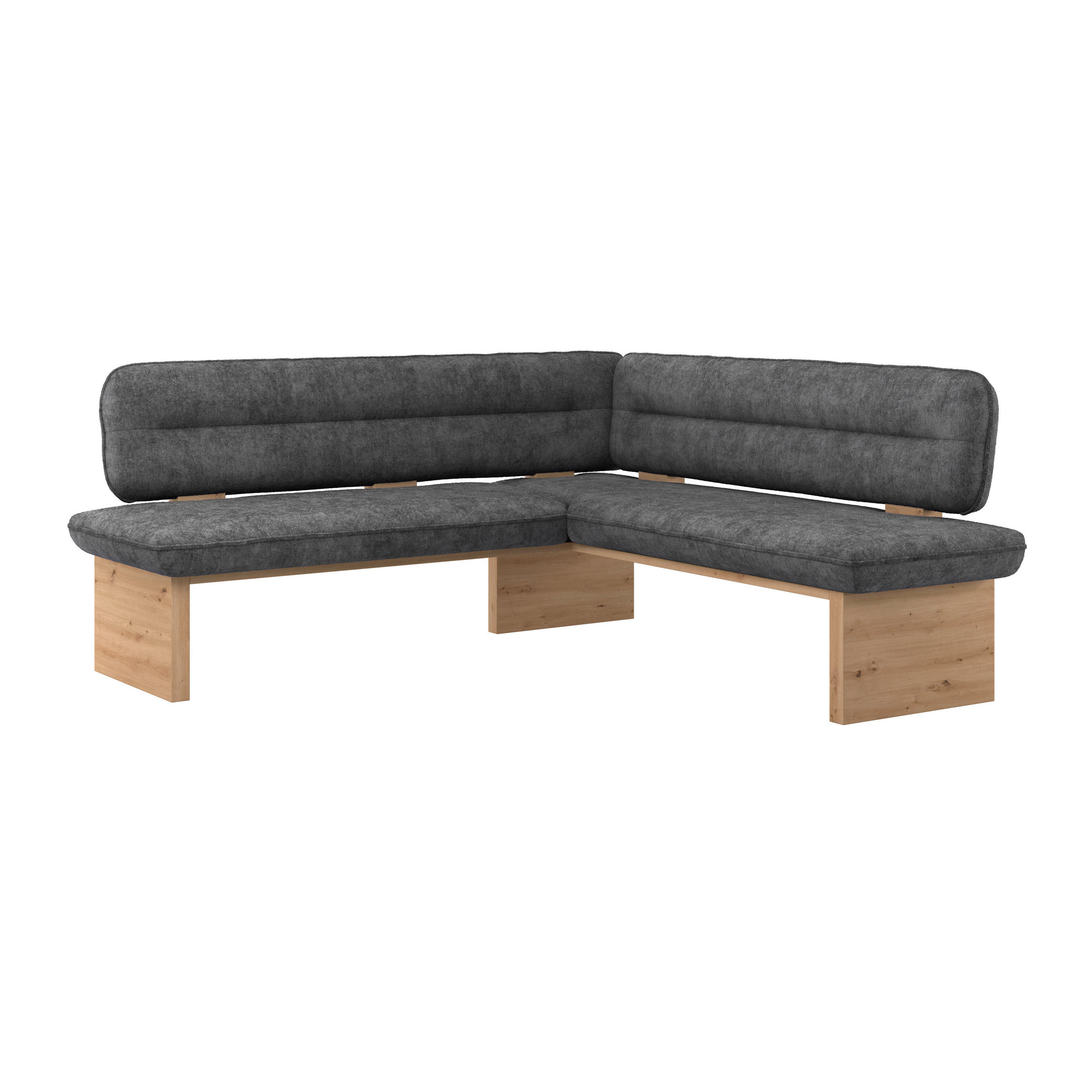ECKBANK 192/170 cm Webstoff Schwarz Eiche Sperrholz   - Eichefarben/Schwarz, KONVENTIONELL, Holz/Textil (192/170cm) - James Wood