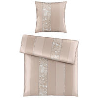 BETTWÄSCHESET STRIPES DK Satin 160/210 cm  65 cm/100 cm  - Beige, Design, Textil (160/210cm) - Dieter Knoll