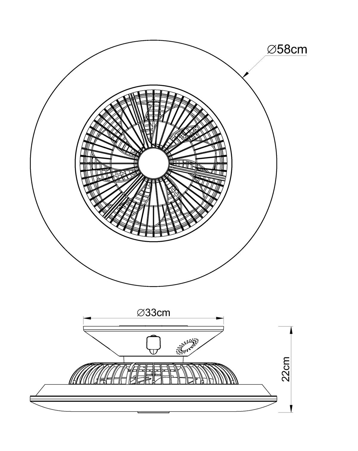 DECKENVENTILATOR 58/22 cm   - Silberfarben/Weiß, Design, Kunststoff/Metall (58/22cm) - Novel