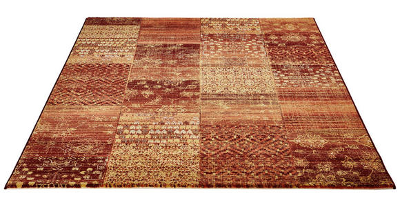 HOCHFLORTEPPICH 67/240 cm gewebt Beige, Dunkelrot, Goldfarben, Weinrot - Beige/Weinrot, Basics, Textil (67/240cm) - Novel