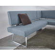ECKBANK 185/160 cm  in Blau, Edelstahlfarben  - Blau/Edelstahlfarben, Design, Textil/Metall (185/160cm) - Dieter Knoll
