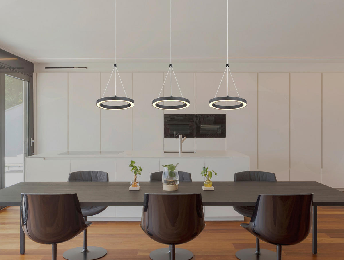LED-HÄNGELEUCHTE 82/20/120 cm  - Schwarz/Weiß, Design, Kunststoff/Metall (82/20/120cm) - Globo