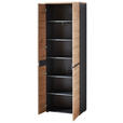 GARDEROBE 7-teilig  in 255/192/38 cm  - Graphitfarben/Eiche Artisan, Design, Glas/Holzwerkstoff (255/192/38cm) - Voleo