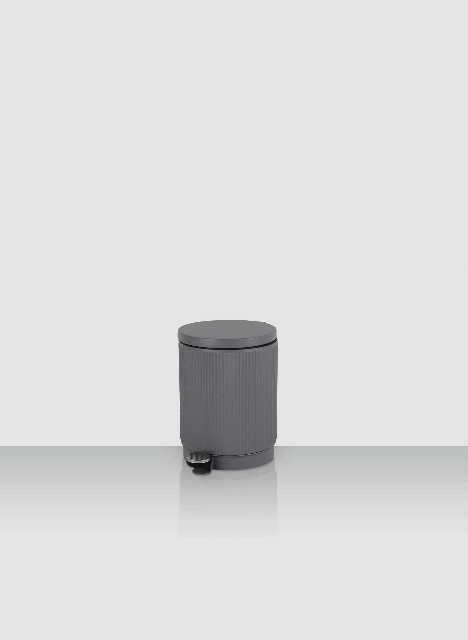 ABFALLEIMER 5 L  - Chromfarben/Edelstahlfarben, Basics, Kunststoff/Metall (20,5/27,4/28,6cm) - Novel