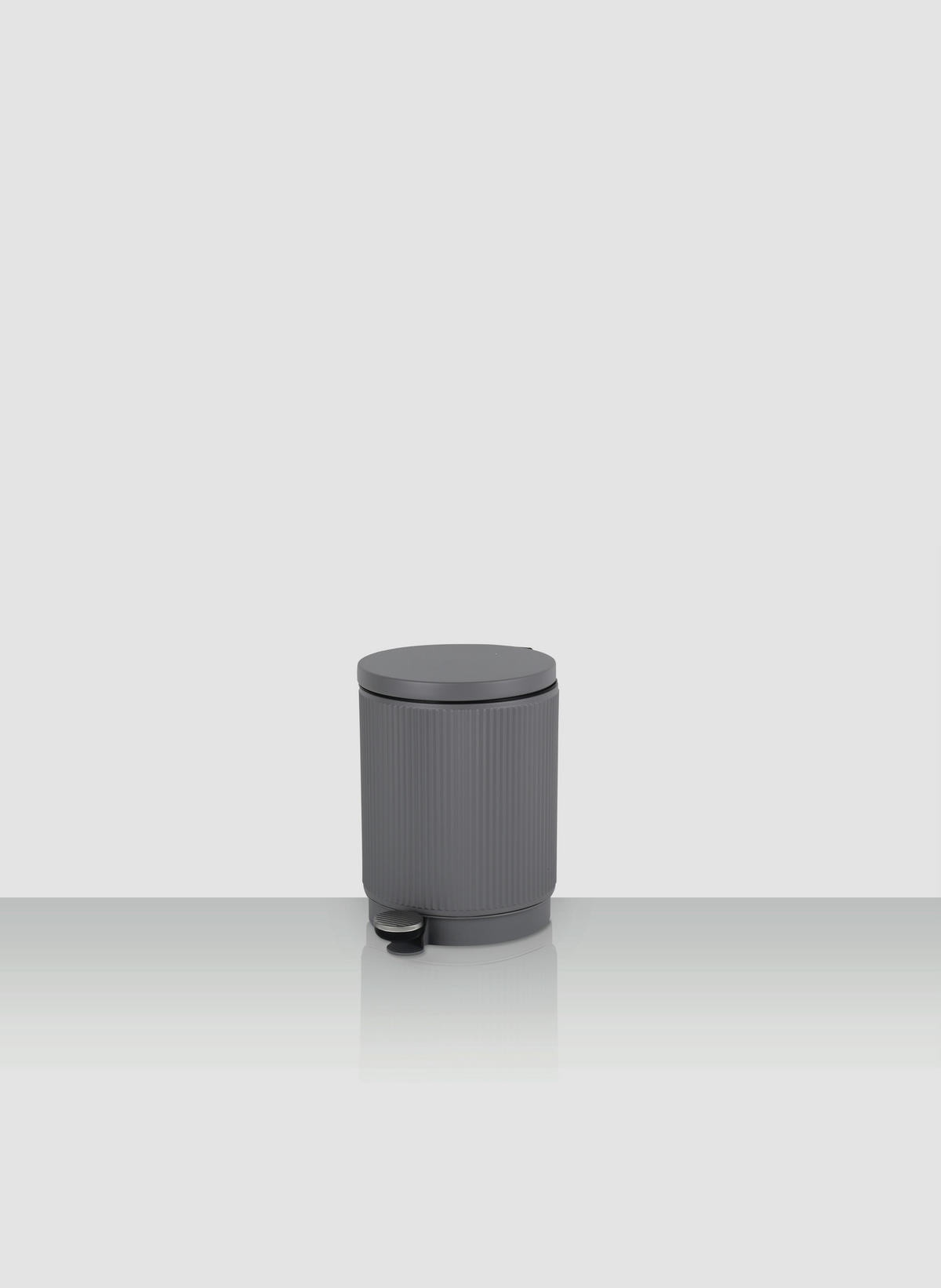 ABFALLEIMER 5 L  - Chromfarben/Edelstahlfarben, Basics, Kunststoff/Metall (20,5/27,4/28,6cm) - Novel