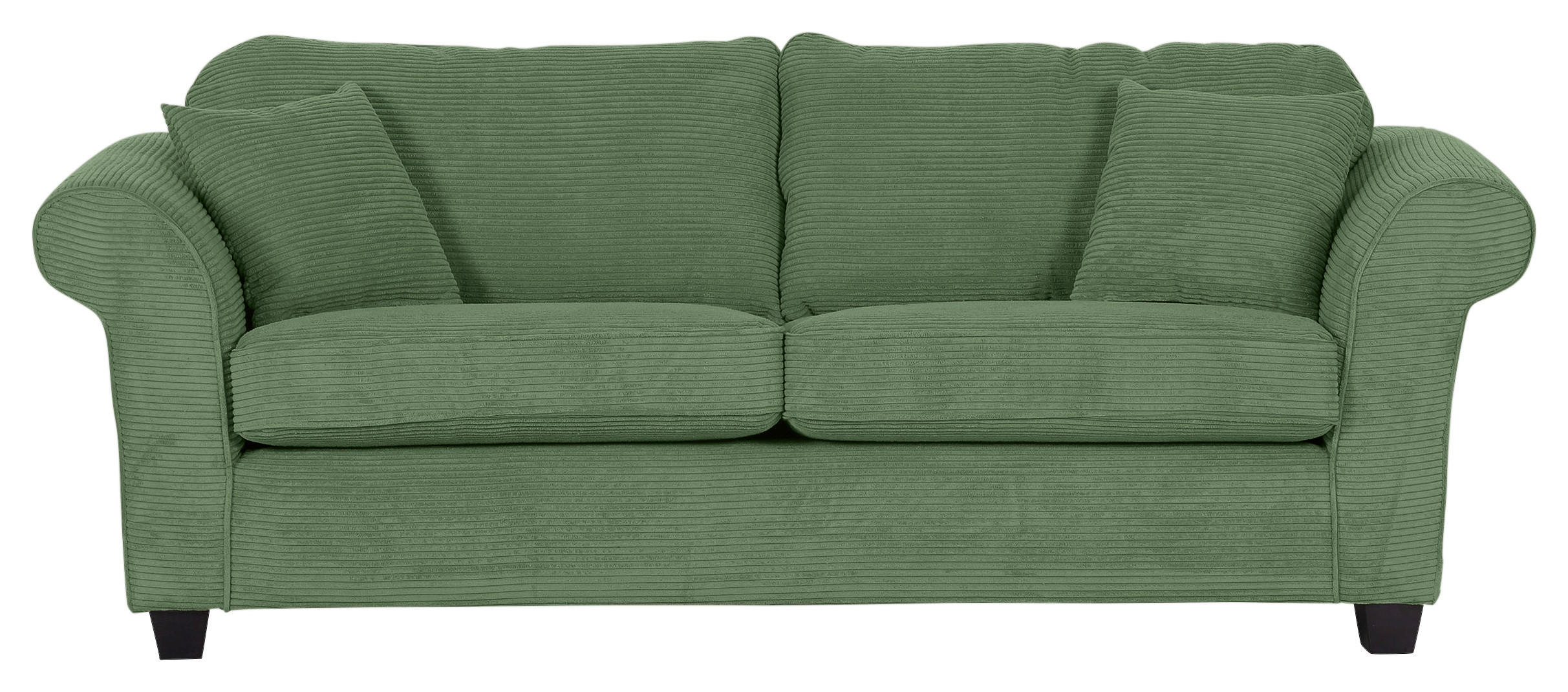 3-SITS SOFFA i manchester olivgrön  - olivgrön/mörkbrun, Klassisk, trä/textil (215/70/90cm) - MID.YOU