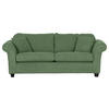 3-SITZER-SOFA Cord Olivgrün  - Dunkelbraun/Olivgrün, KONVENTIONELL, Holz/Textil (215/70/90cm) - home24