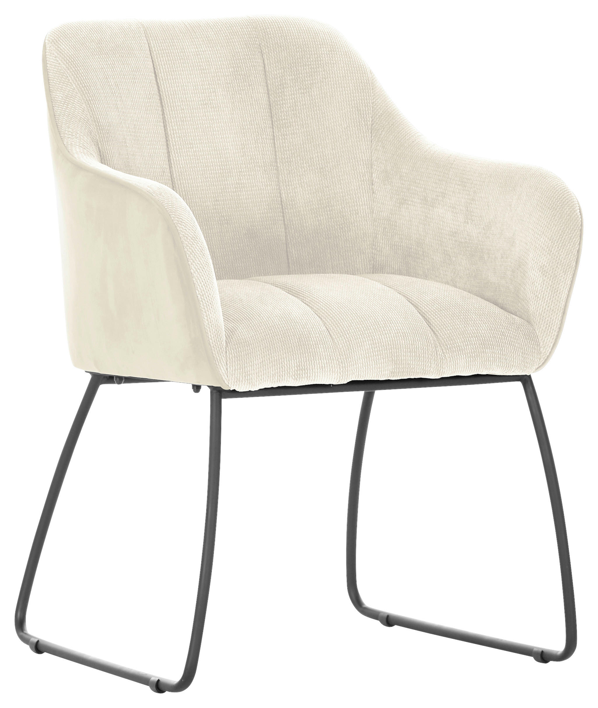 ARMLEHNSTUHL  Stoffauswahl Flachgewebe  - Beige/Schwarz, Design, Metall (59/85/59cm) - Novel