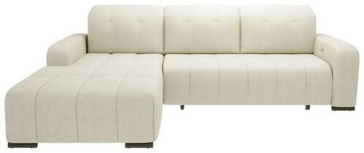ECKSOFA in Mikrofaser Beige  - Beige/Schwarz, Modern, Textil/Metall (292/185cm) - Livetastic