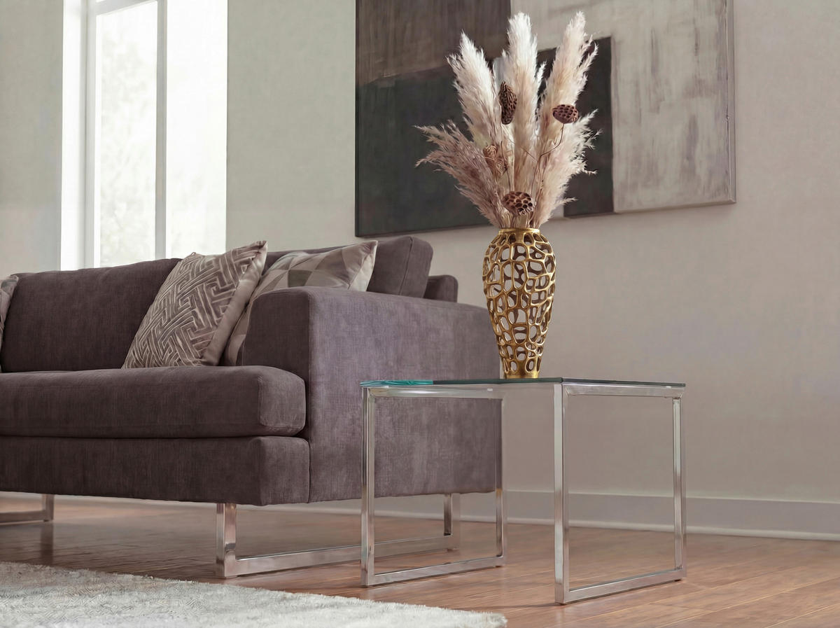 VASE 45 cm  - Goldfarben, Design, Metall (19/45cm) - Livetastic