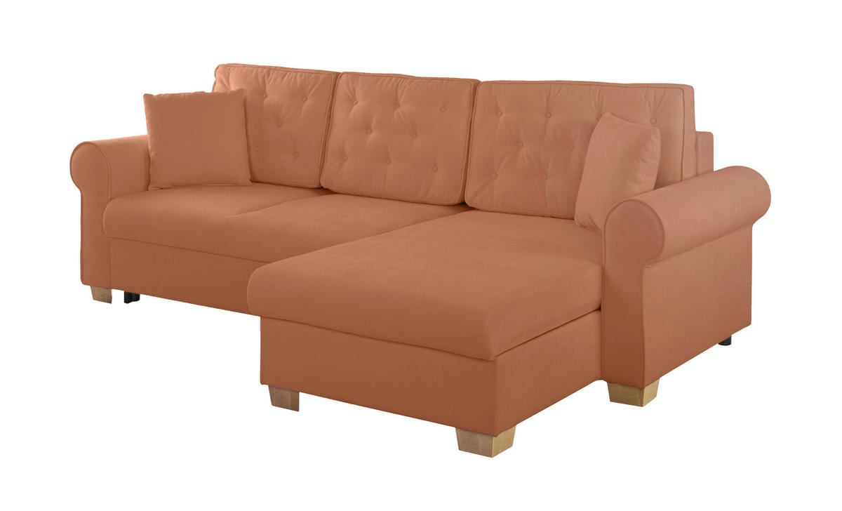 ECKSOFA in Rostfarben  - Rostfarben/Buchefarben, Design, Holz/Textil (266/161cm) - MID.YOU