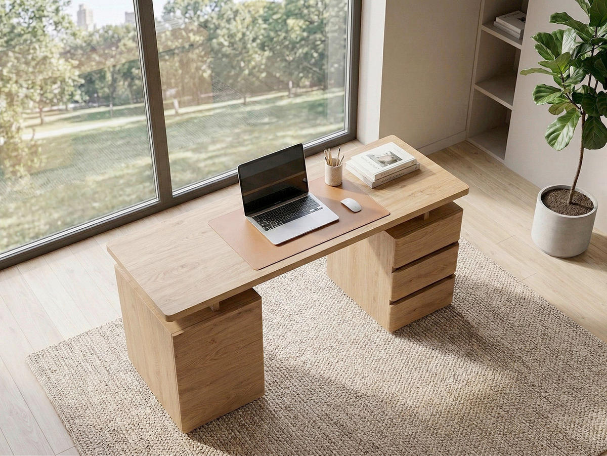 SCHREIBTISCH 150/55/75,5 cm Eichefarben Stauraum, seitenverkehrt montierbar, in verschiedenen Holz-Dekoren erhältlich  - Eichefarben, KONVENTIONELL, Holzwerkstoff (150/55/75,5cm) - MID.YOU